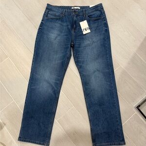 Zara Men Straight Jeans - Medium Blue Wash